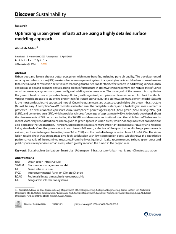 (PDF) Optimizing urban green infrastructure using a highly detailed ...