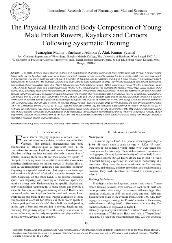 (PDF) The Physical Health and Body Composition of Young Male Indian ...