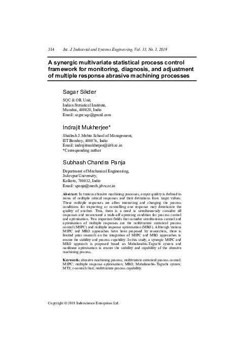 (PDF) A synergic multivariate statistical process control framework for ...