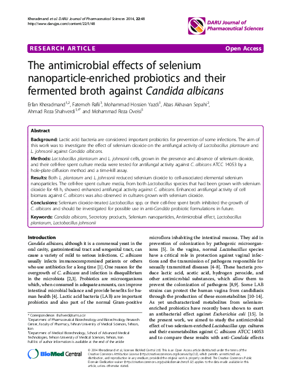 (PDF) The antimicrobial effects of selenium nanoparticle-enriched ...