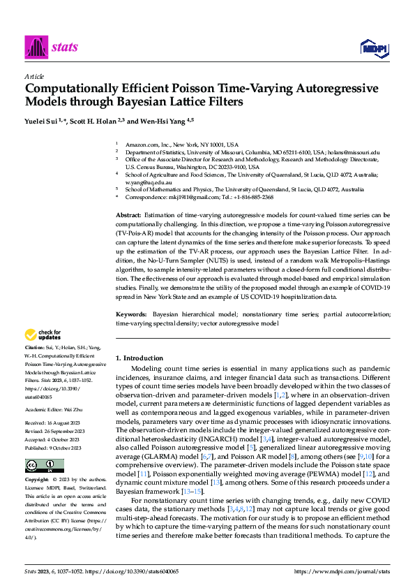 (PDF) Computationally Efficient Poisson Time-Varying Autoregressive ...