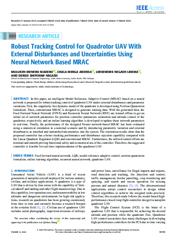(PDF) Robust Tracking Control for Quadrotor UAV With External ...