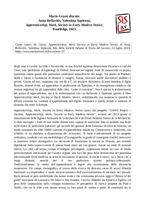 (PDF) Mario Grassi, Review - 