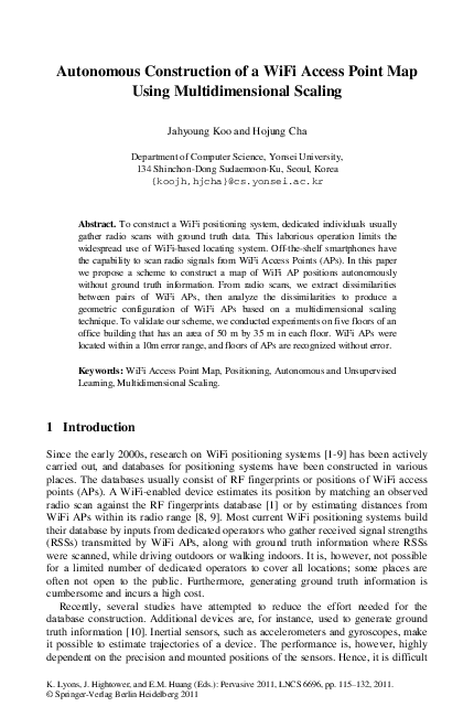(PDF) Autonomous Construction of a WiFi Access Point Map Using ...