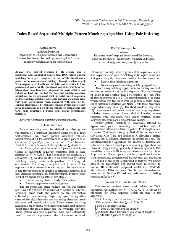 (PDF) Based Sequential Multiple Pattern Matching Algorithm Using Pair ...