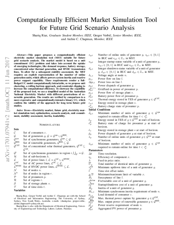 (PDF) Computationally Efficient Market Simulation Tool for Future Grid ...