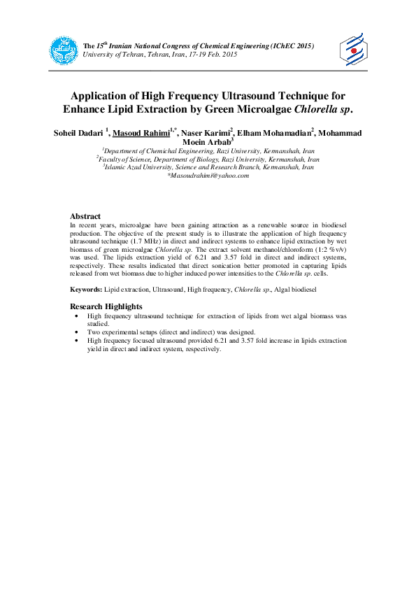 (PDF) Application of High Frequency Ultrasound Technique for Enhance ...