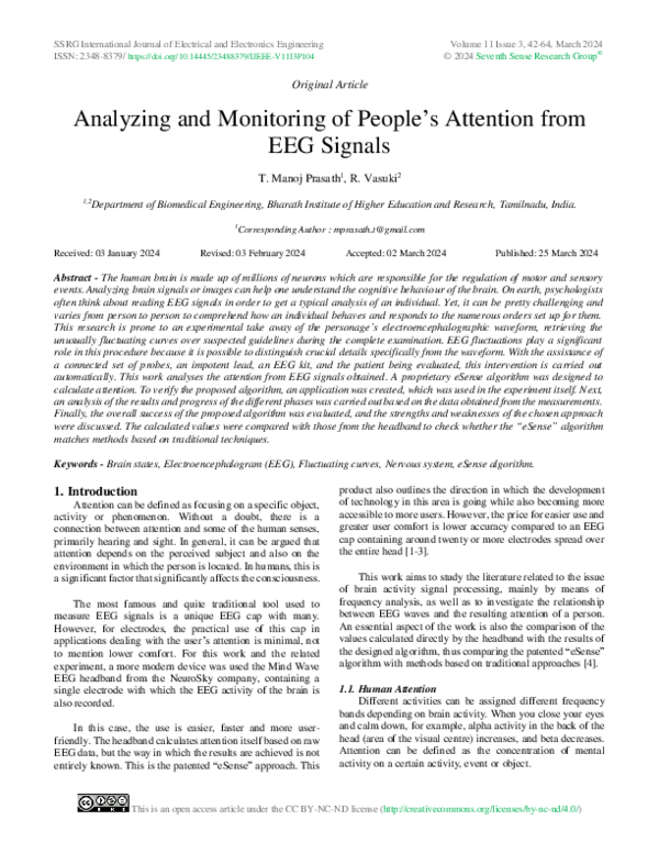 (PDF) Analyzing and Monitoring of People’s Attention from EEG Signals