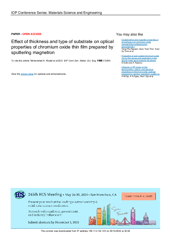 (PDF) Effect of thickness and type of substrate on optical properties ...