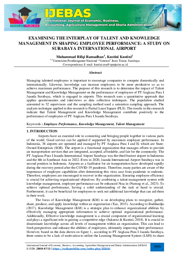 (PDF) Examining the Interplay of Talent and Knowledge Management in ...