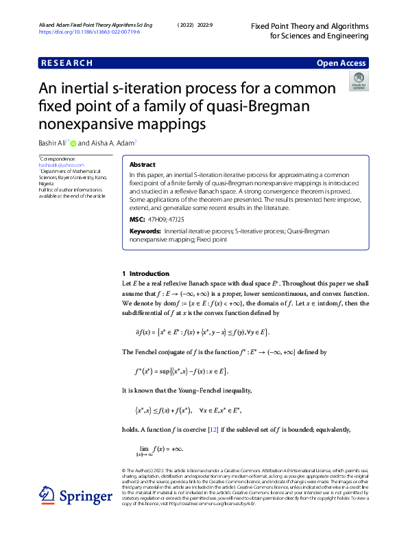 (PDF) An inertial s-iteration process for a common fixed point of a ...