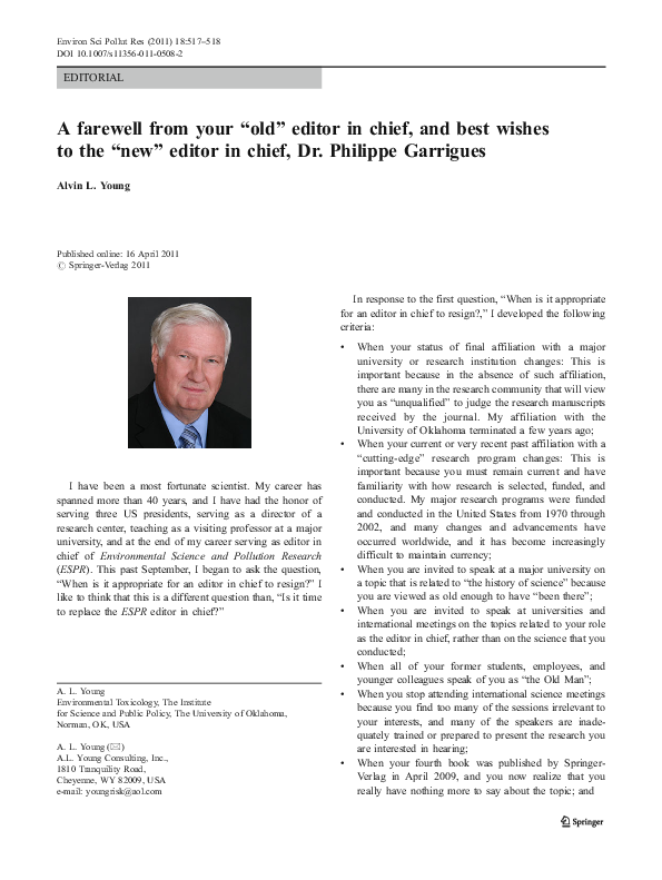 (PDF) A farewell from your “old” editor in chief, and best wishes to ...