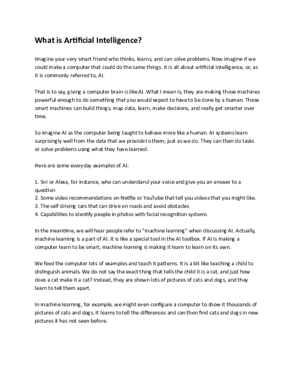 (PDF) What is Artificial Intelligence