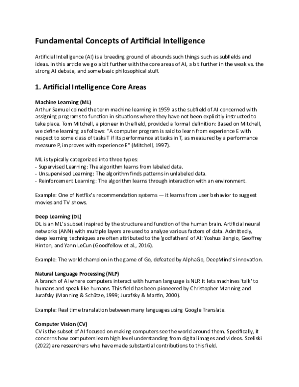 (PDF) Fundamental Concepts of Artificial Intelligence