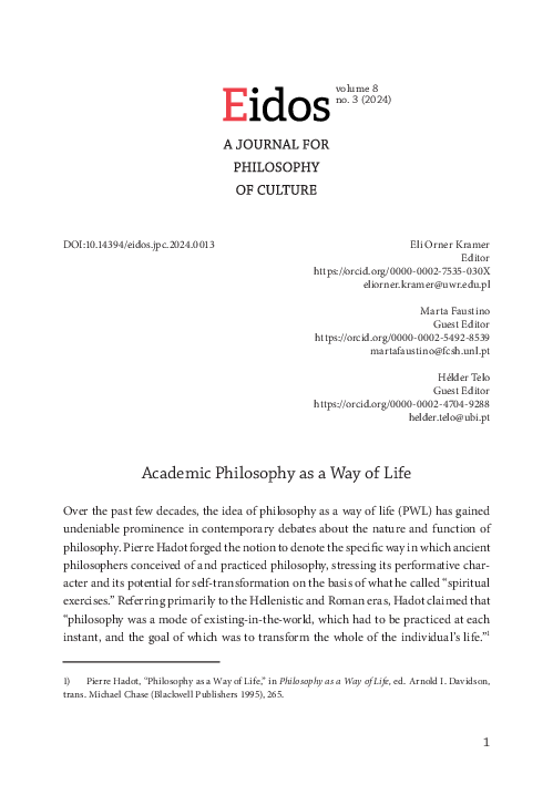 (PDF) Academic Philosophy as a Way of Life
