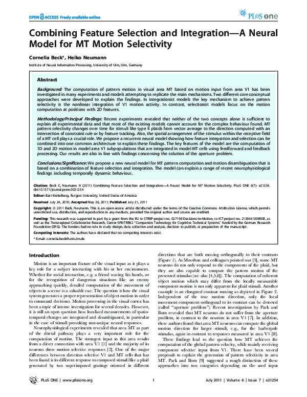 (PDF) Combining Feature Selection and Integration—A Neural Model for MT ...