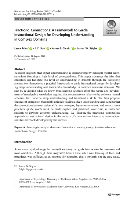 (PDF) Practicing Connections: A Framework to Guide Instructional Design ...