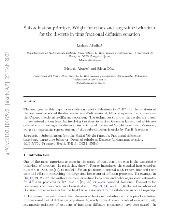 (PDF) Subordination principle, Wright functions and large-time ...