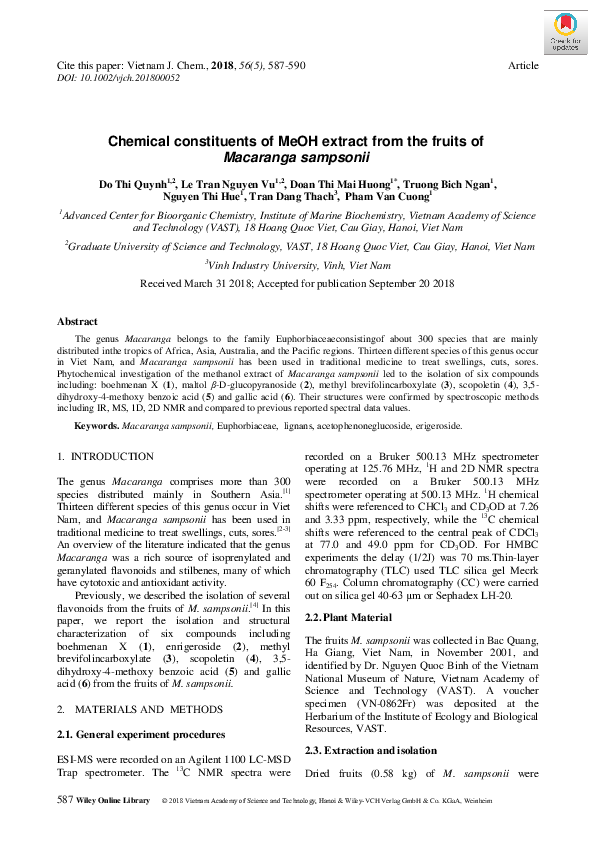(PDF) Chemical constituents of MeOH extract from the fruits of ...