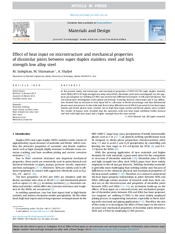 (PDF) Effect of Heat Input on the Microstructure and Mechanical ...