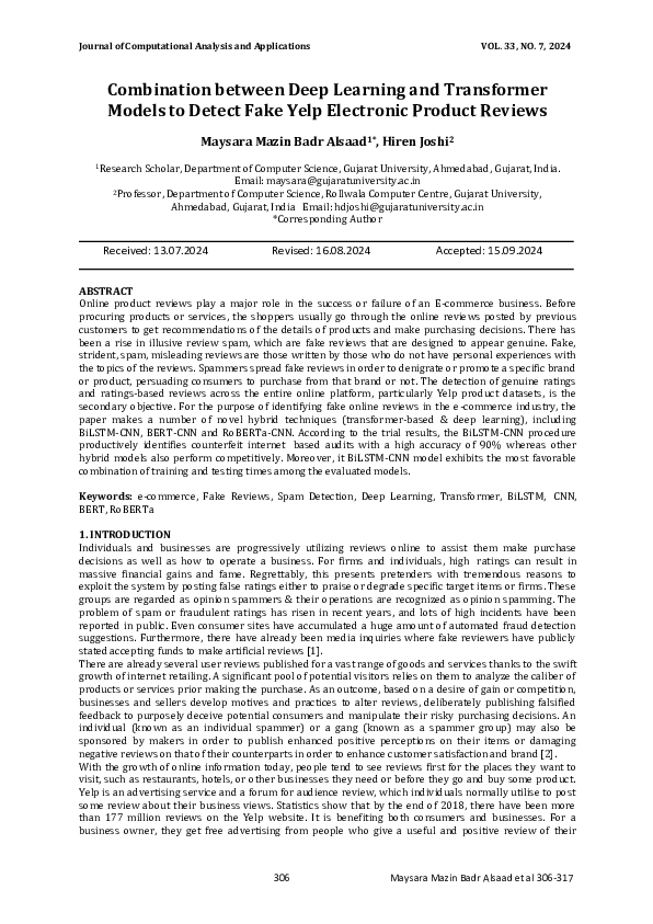 (PDF) Combination between Deep Learning and Transformer Models to ...