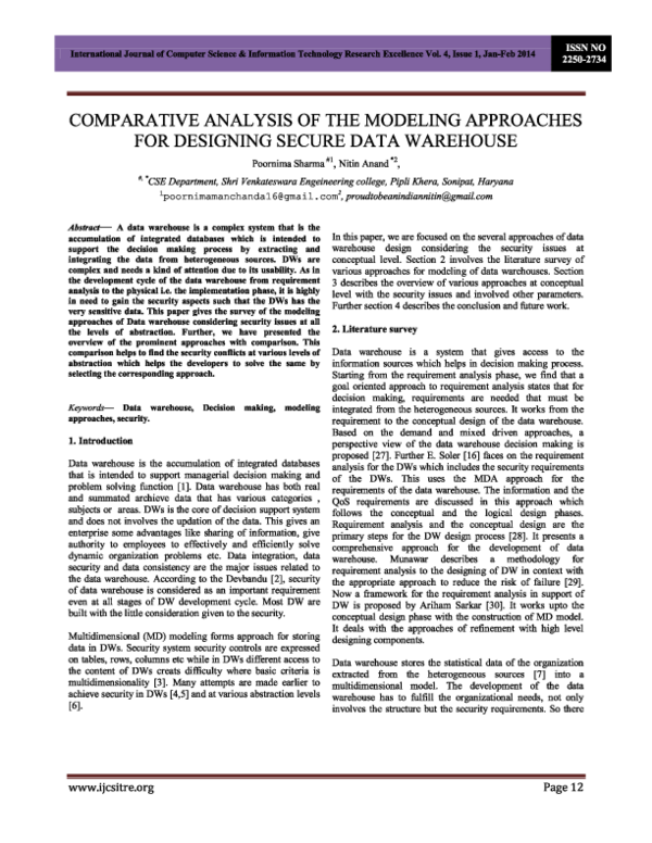 (PDF) Comparative analysis of the modeling approaches for designing ...