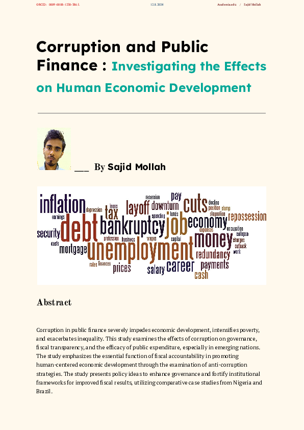 (PDF) Corruption and Public Finance : Investigating the Effects on ...