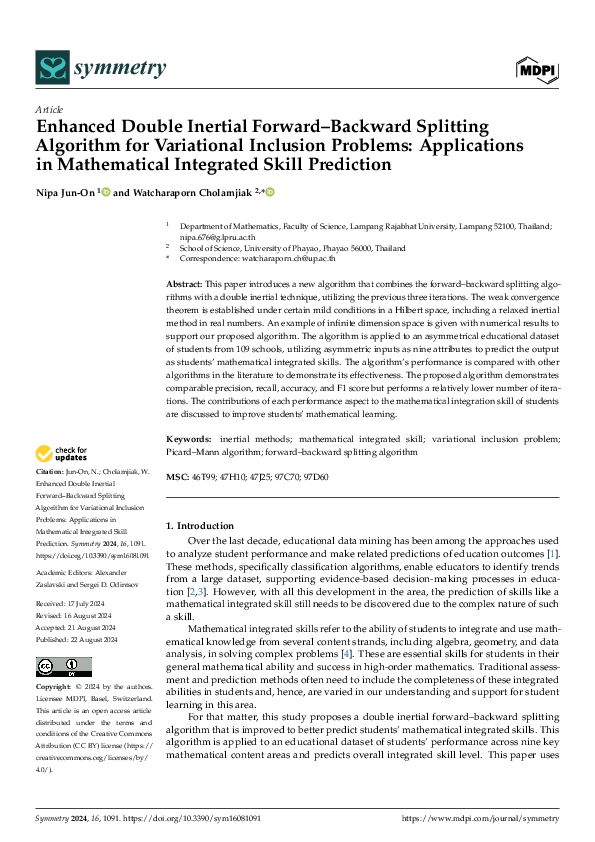 (PDF) Enhanced Double Inertial Forward–Backward Splitting Algorithm for ...