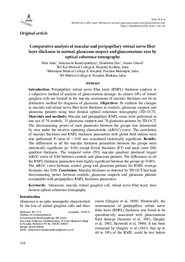(PDF) Comparative analysis of macular and peripapillary retinal nerve ...