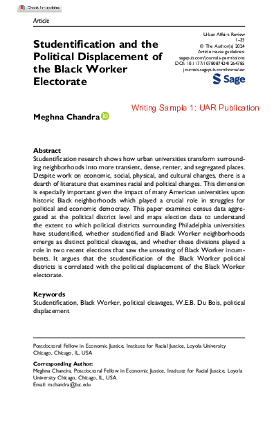(PDF) Studentification and the Political Displacement of the Black ...