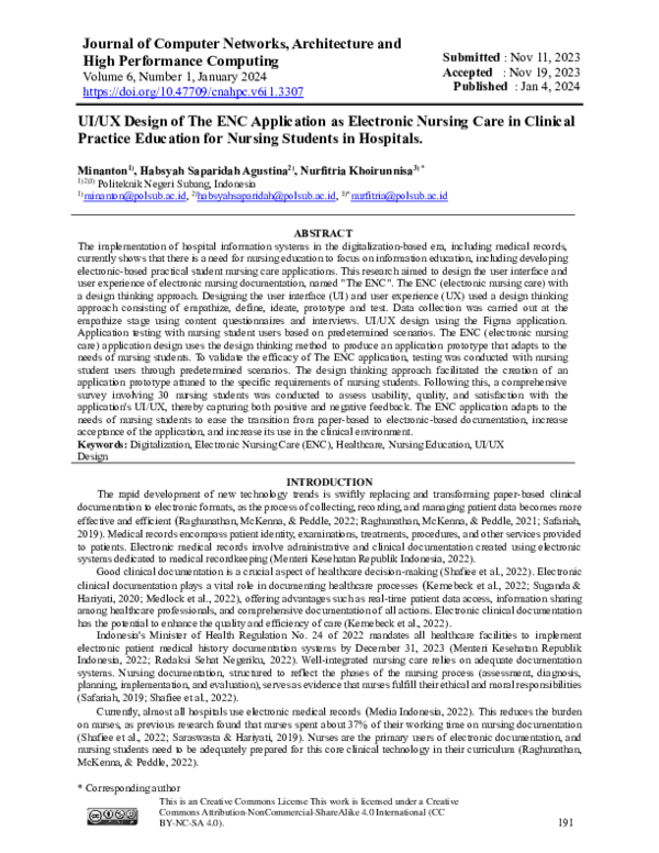 (PDF) UI/UX Design of The ENC Application as Electronic Nursing Care in ...