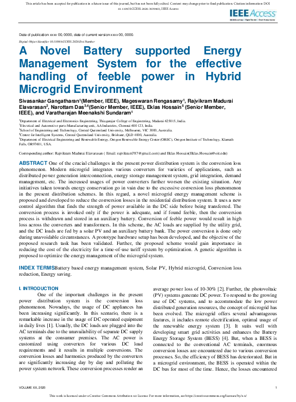 (PDF) A Novel Battery Supported Energy Management System for the ...