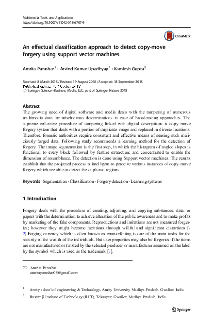 (PDF) An effectual classification approach to detect copy-move forgery ...