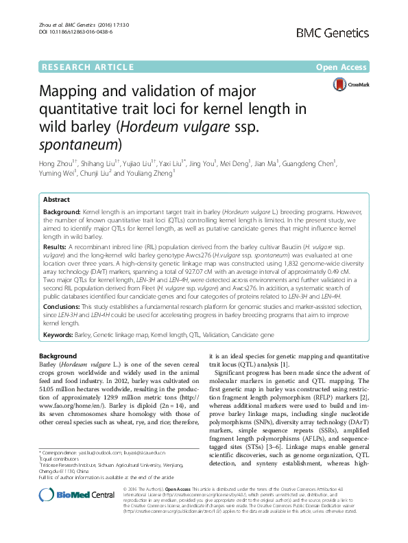 (PDF) Mapping and validation of a major quantitative trait locus qRN5a ...