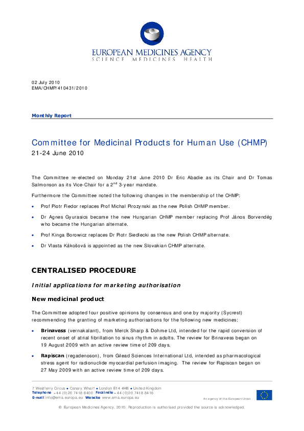(PDF) Committee for Medicinal Products for Human Use (CHMP) assessment ...