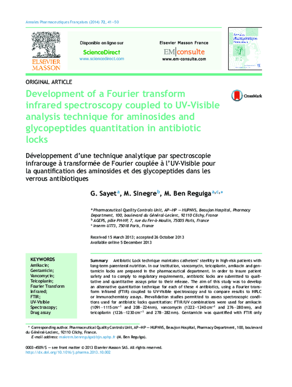(PDF) Development of a Fourier transform infrared spectroscopy coupled ...