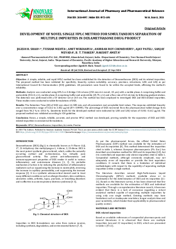(PDF) DEVELOPMENT OF NOVEL SINGLE HPLC METHOD FOR SIMULTANEOUS ...