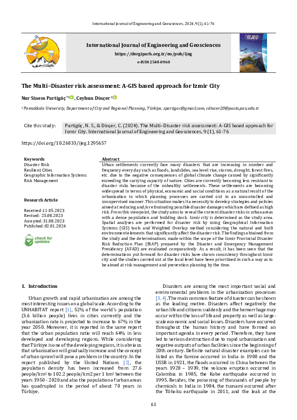 (PDF) The Multi – Disaster Risk Assessment: A-GIS based Approach for ...