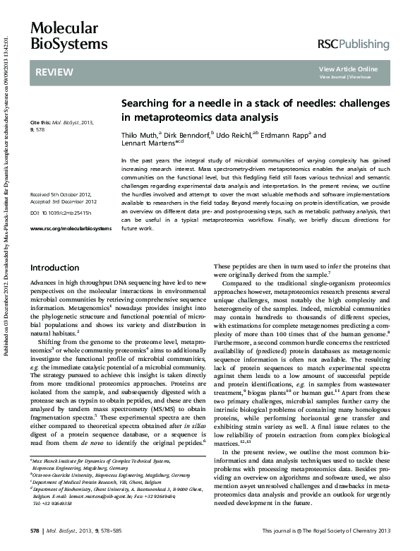 (PDF) Searching for a needle in a stack of needles: challenges in ...