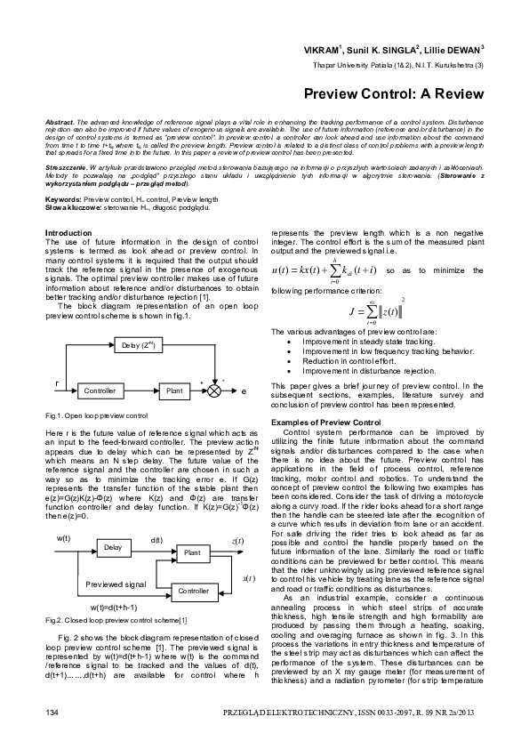 (PDF) Preview Control: A Review