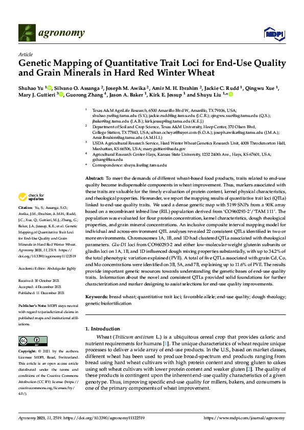 (PDF) Genetic mapping of quantitative trait loci for resistance ...