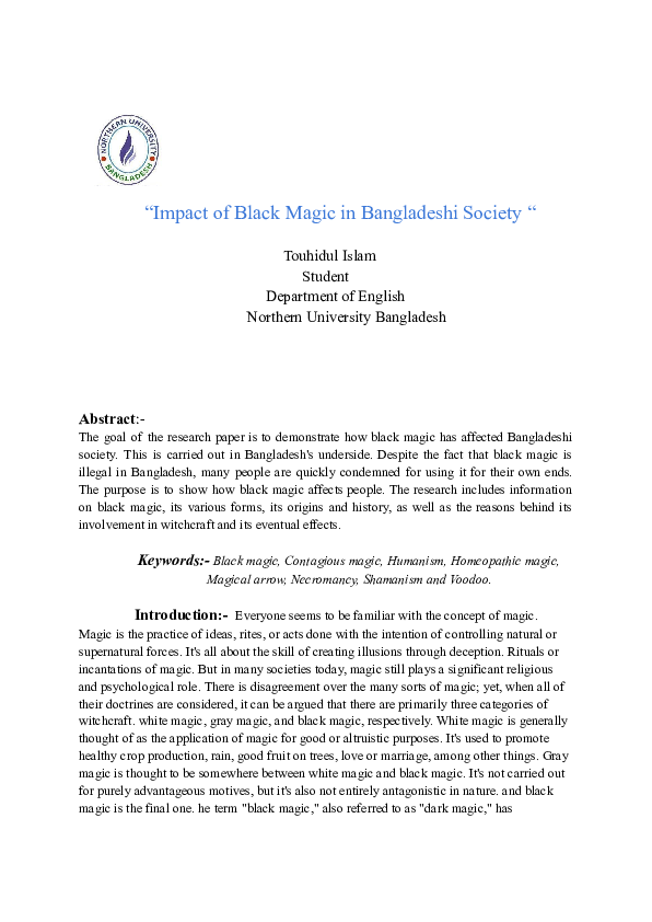 (PDF) Society, Superstition and Science: A Study of Black Magic in ...