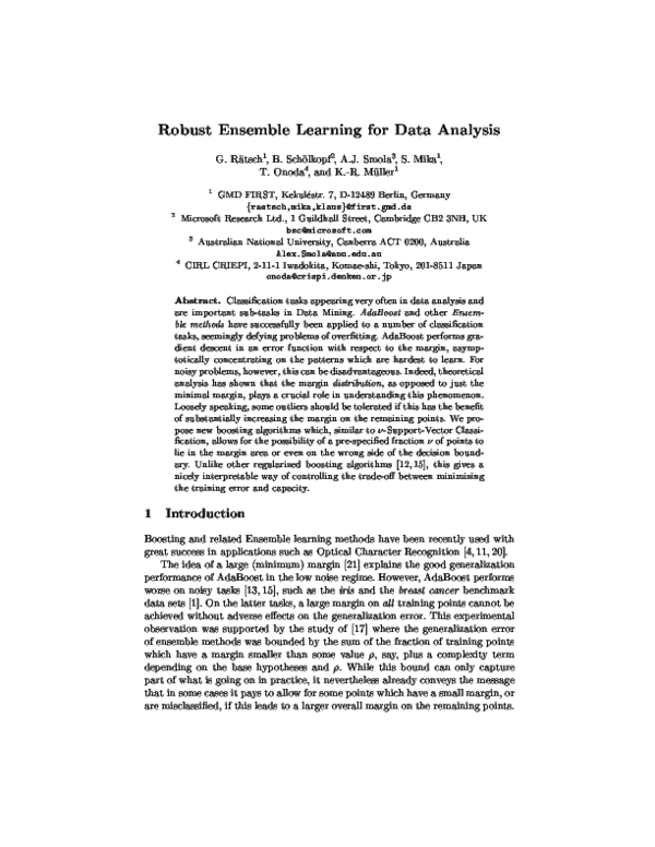 (PDF) Robust ensemble learning for data analysis