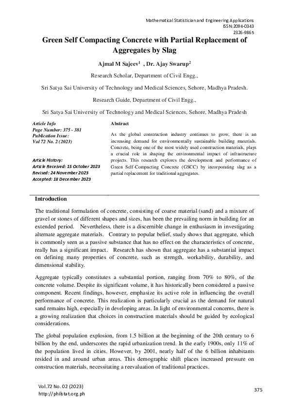 (PDF) Green Self Compacting Concrete with Partial Replacement of ...