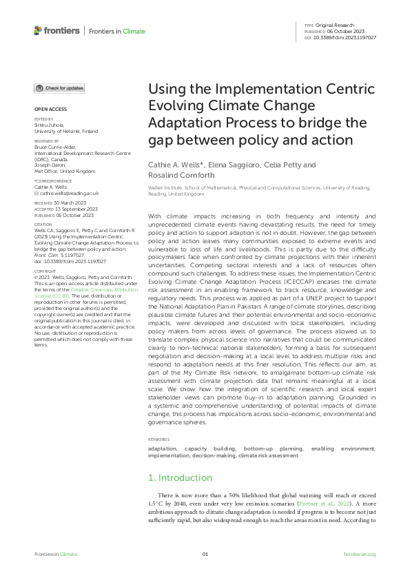 (PDF) Using the Implementation Centric Evolving Climate Change ...