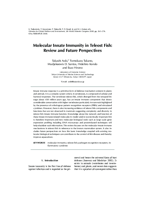 (PDF) Molecular innate immunity in teleost fish: review and future ...