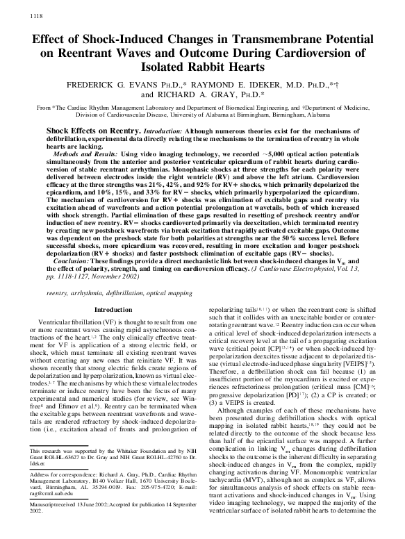 (PDF) Effect of Shock-Induced Changes in Transmembrane Potential on ...