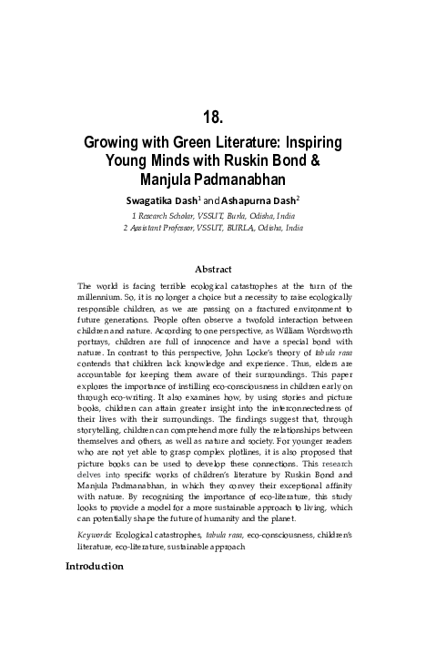 (PDF) Growing with Green Literature Inspiring Young Minds with Ruskin ...