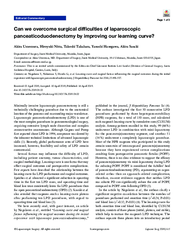 (PDF) Can we overcome surgical difficulties of laparoscopic ...