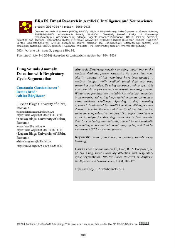 (PDF) Lung Sounds Anomaly Detection with Respiratory Cycle Segmentation